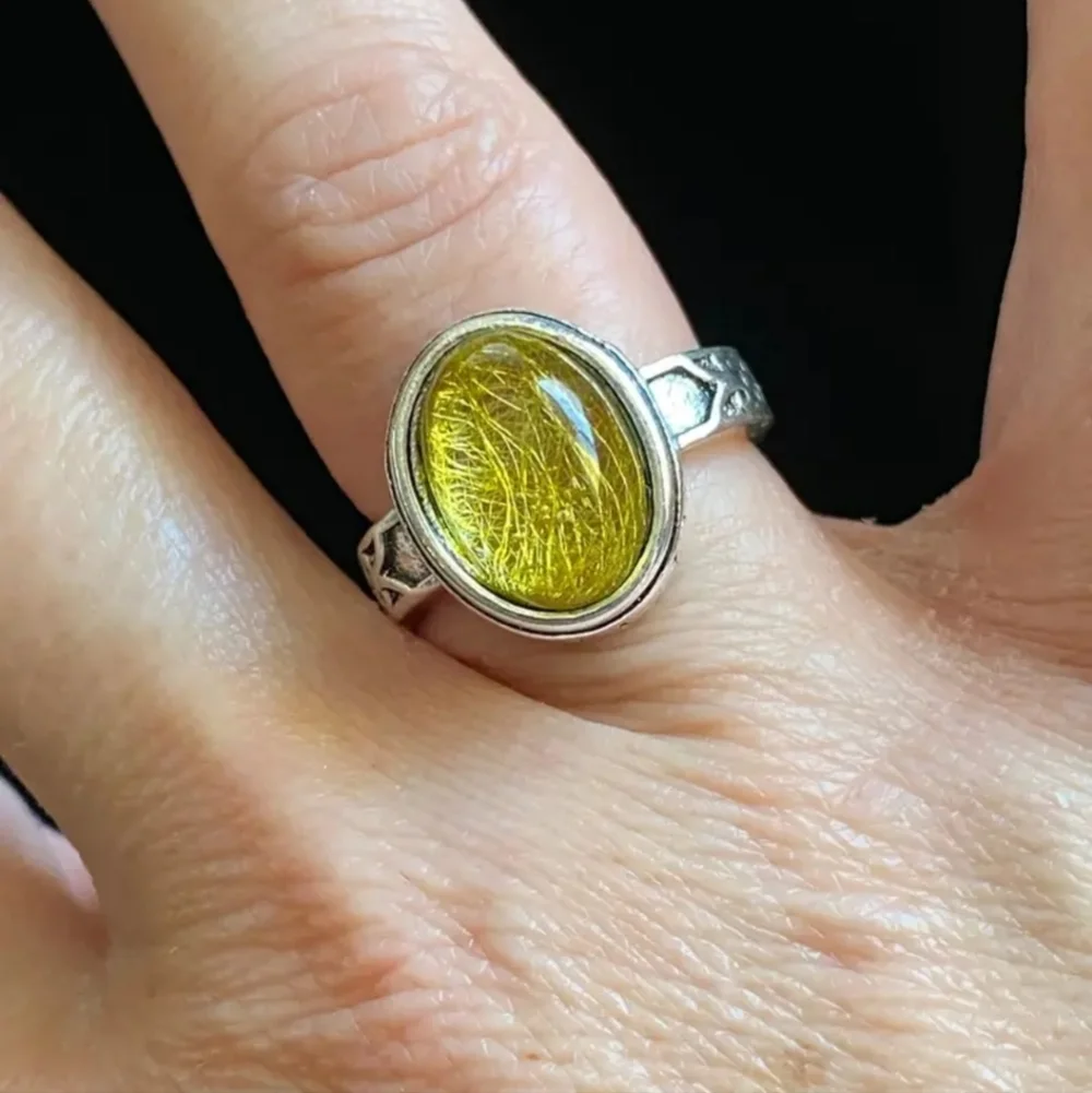 Imitate Threaded Agate Ring